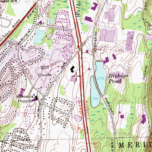 Topographic Map of Benjamin J Nessing Memorial Park, CT