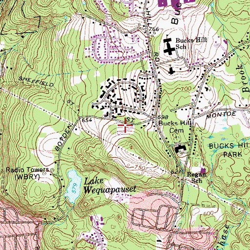 Topographic Map of Beth El Synagogue Cemetery, CT