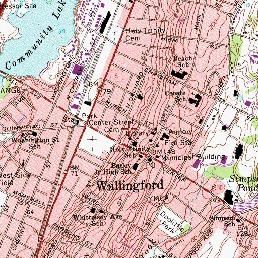 Topographic Map of Beth Israel Synagogue, CT