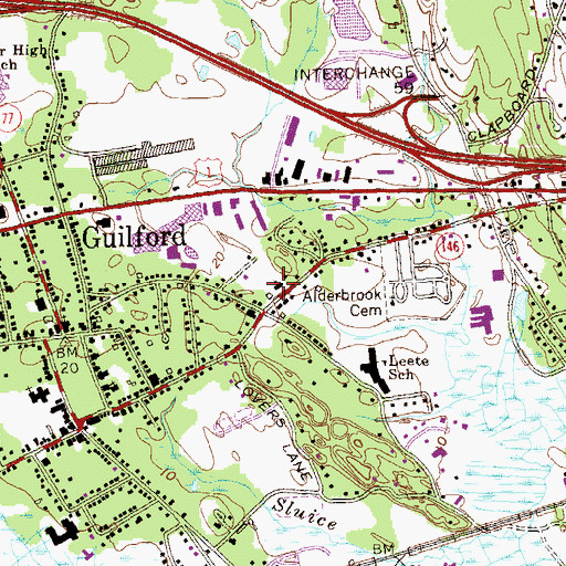 Topographic Map of Bethel Assembly of God Church, CT