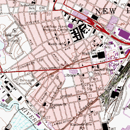 Topographic Map of Bienvenota Iglesias, CT