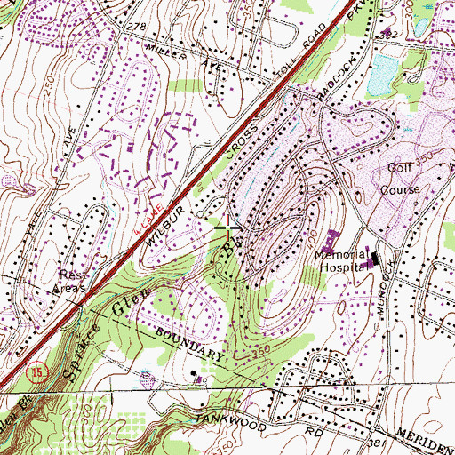 Topographic Map of Birch Wood Park, CT