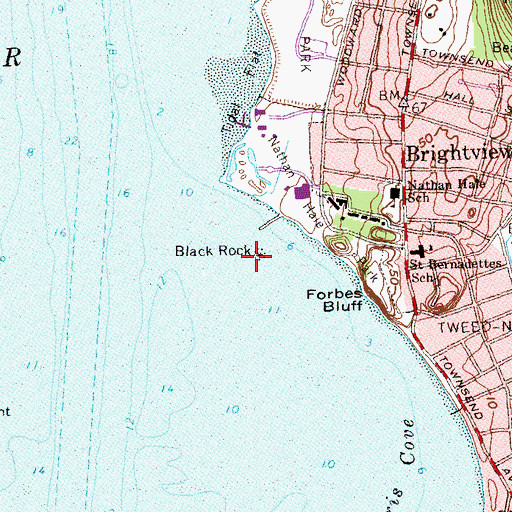 Topographic Map of Black Rock Revolutionary War Fort (historical), CT