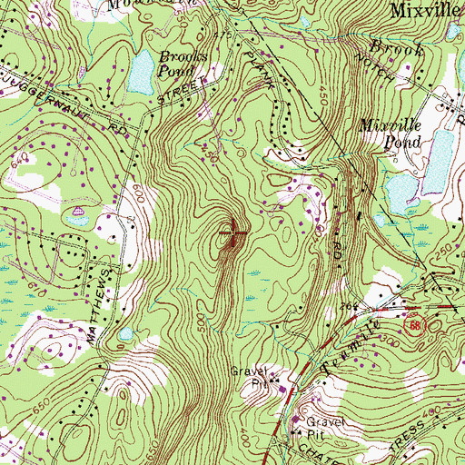 Topographic Map of Bluff Head, CT