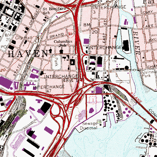 Topographic Map of Brewsterville (historical), CT