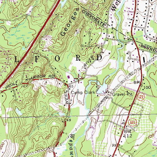 Topographic Map of Bristols Ice Pond (historical), CT