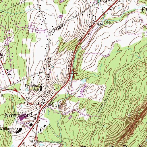 Topographic Map of Brush Shop Pond, CT
