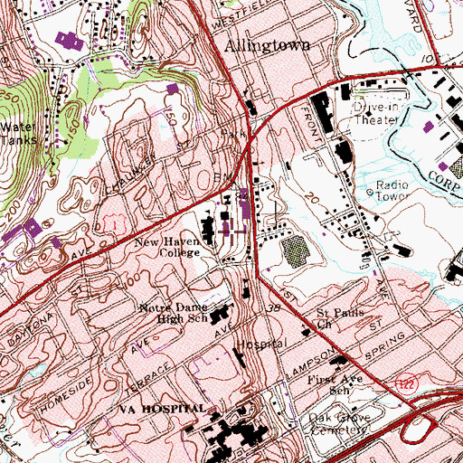 Topographic Map of Buckman Building, CT