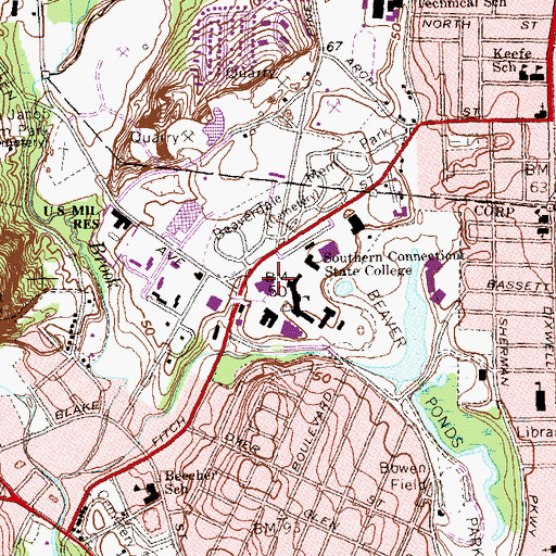 Topographic Map of Buley Building, CT