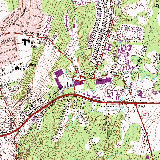 Topographic Map of Caldor Shopping Center, CT