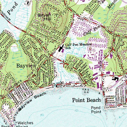 Topographic Map of Calf Pen Meadow, CT