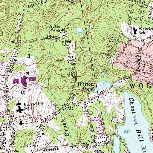 Topographic Map of Calvary Apostolic Church, CT