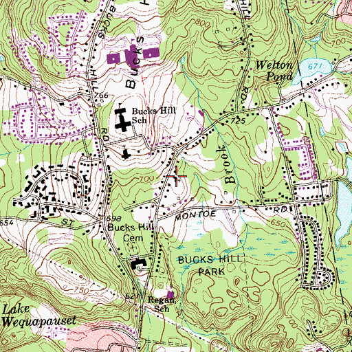 Topographic Map of Calvary Baptist Church, CT