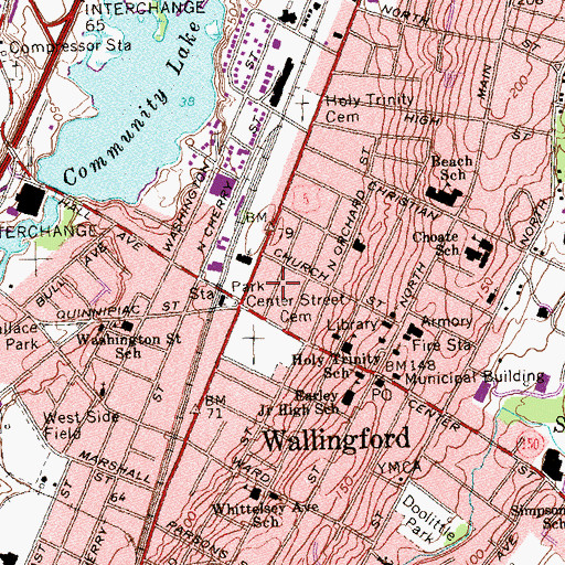 Topographic Map of Calvary United Pentecostal Church, CT
