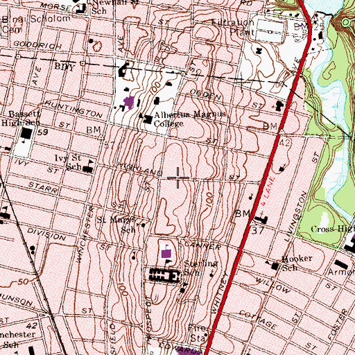 Topographic Map of Calvin Hill Day Care Center, CT
