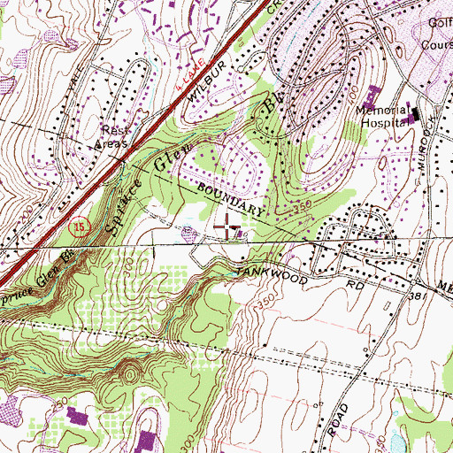 Topographic Map of Camp Highland, CT