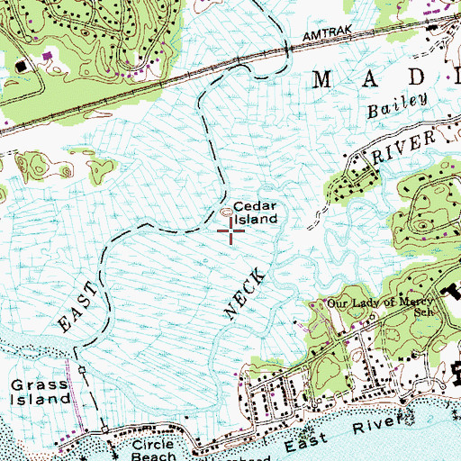 Topographic Map of Cedar Island Meadow, CT