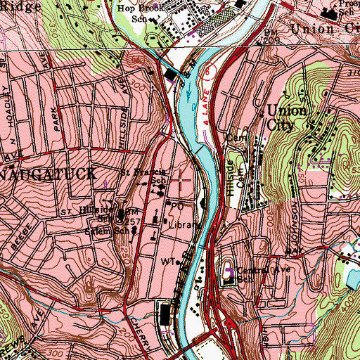 Topographic Map of Cedar Park, CT