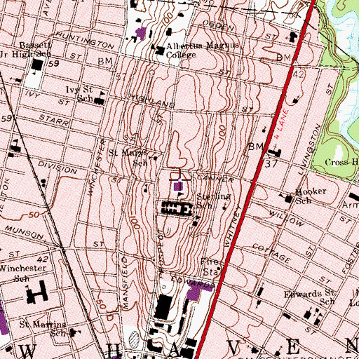 Topographic Map of Celentano Building, CT