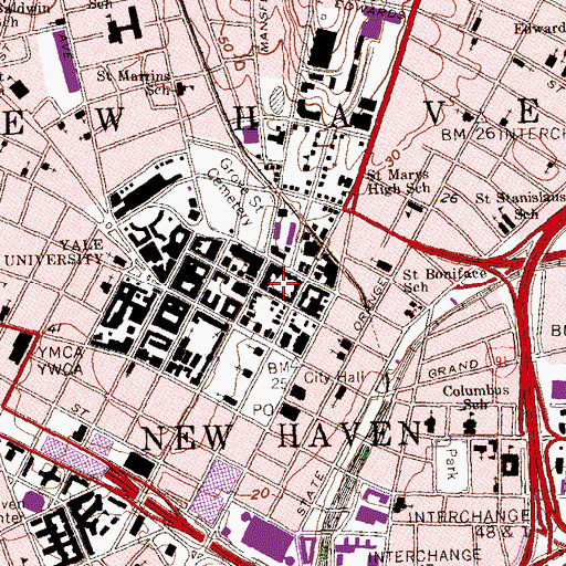 Topographic Map of Center for Jewish Life, CT