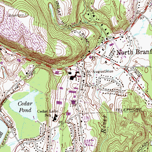 Topographic Map of Central Shopping Plaza Shopping Center, CT
