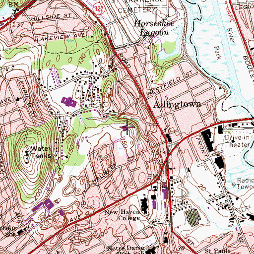 Topographic Map of Charger Gymnasium, CT
