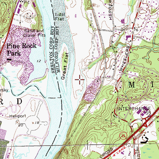 Topographic Map of Charles E Wheeler Wildlife Area, CT