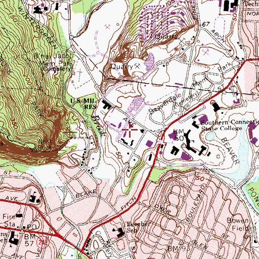 Topographic Map of Chase Building, CT
