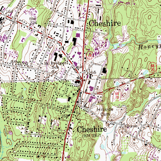 Topographic Map of Cheshire Academy, CT