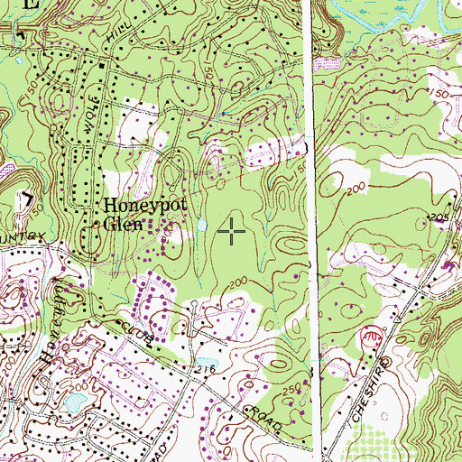 Topographic Map of Cheshire Golf Course (historical), CT
