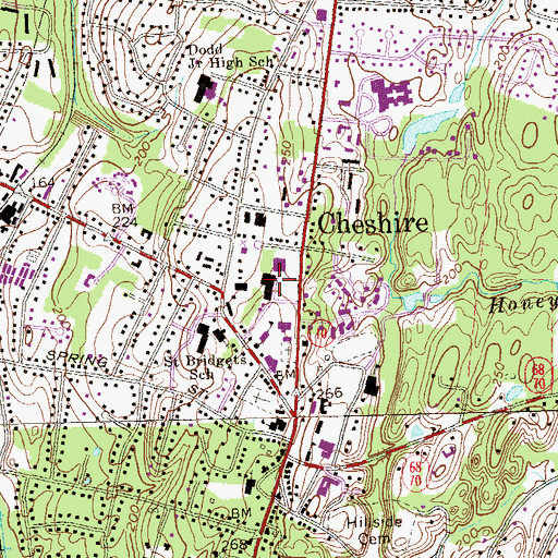 Topographic Map of Cheshire Shopping Center, CT