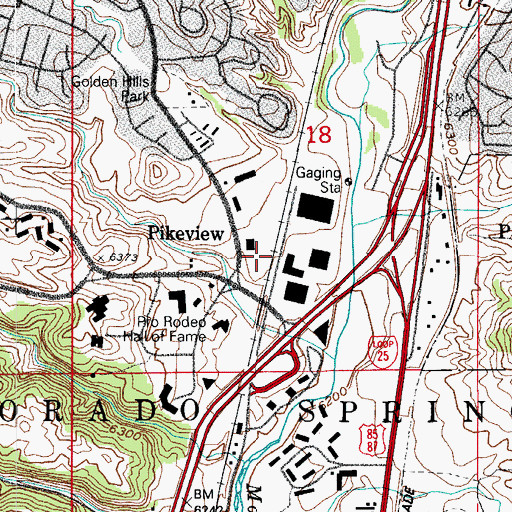Topographic Map of Pikeview, CO