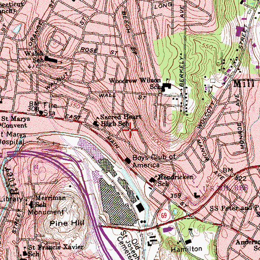 Topographic Map of Childrens Community School, CT
