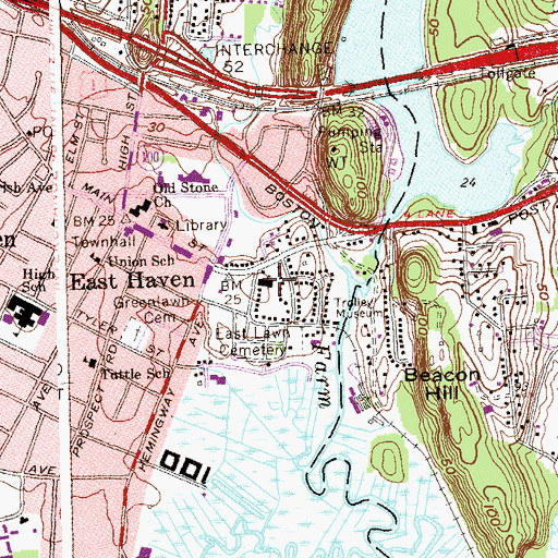 Topographic Map of Christ and the Epiphany Church, CT