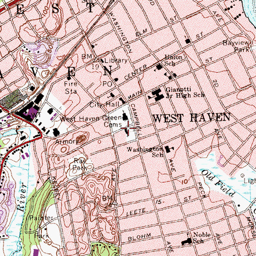 Topographic Map of Christ Episcopal Church, CT