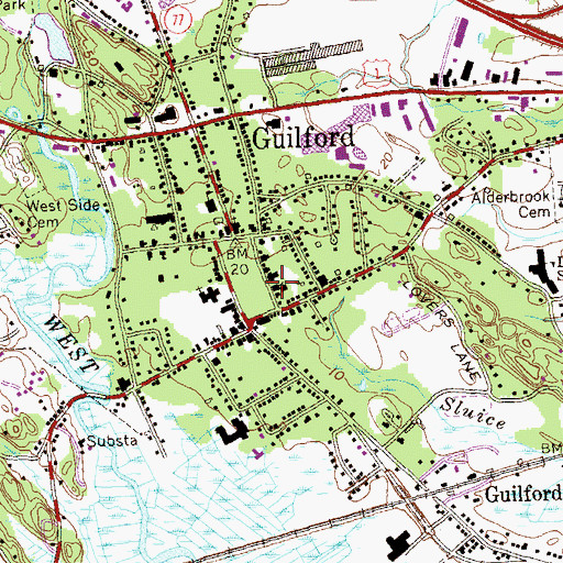 Topographic Map of Christ Episcopal Church, CT
