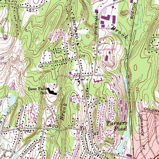 Topographic Map of Christ Lutheran Church, CT