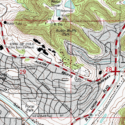 Topographic Map of Cragmor Sanatorium, CO