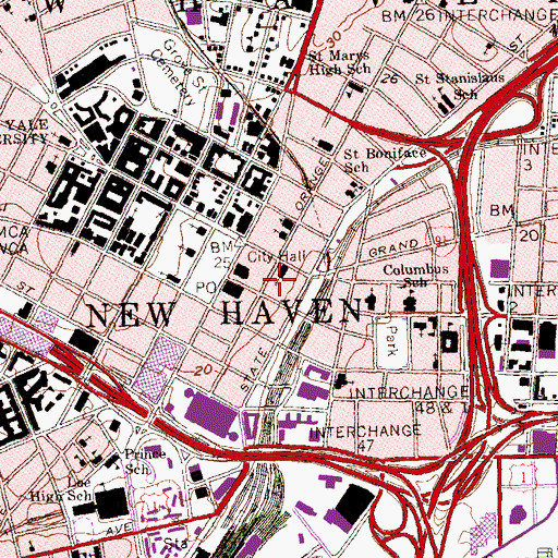 Topographic Map of Church Building, CT