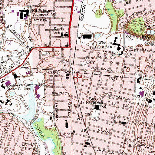 Topographic Map of Church of Christ, CT