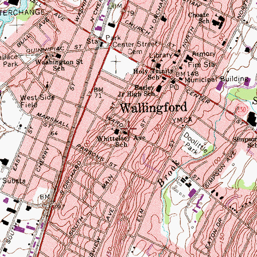 Topographic Map of Church of Christ, CT