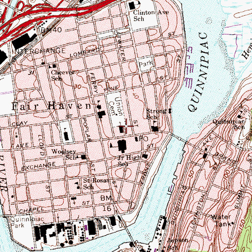 Topographic Map of Church of God of Prophecy, CT