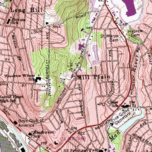 Topographic Map of The Church of Jesus Christ of Latter Day Saints, CT