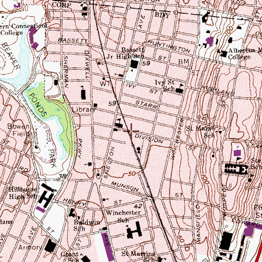 Topographic Map of Church of the Living God, CT