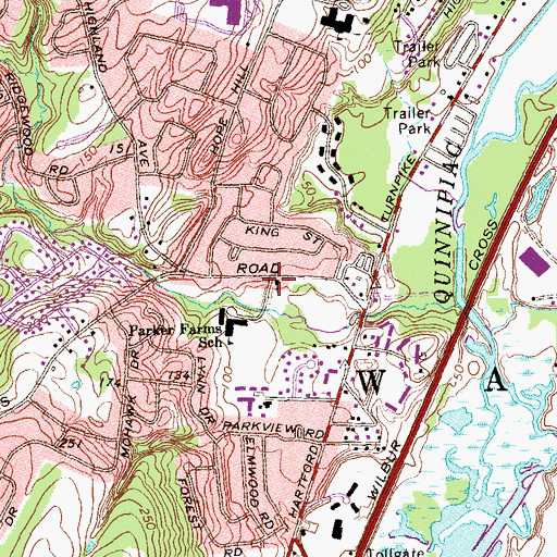 Topographic Map of Church of the Nazarene, CT