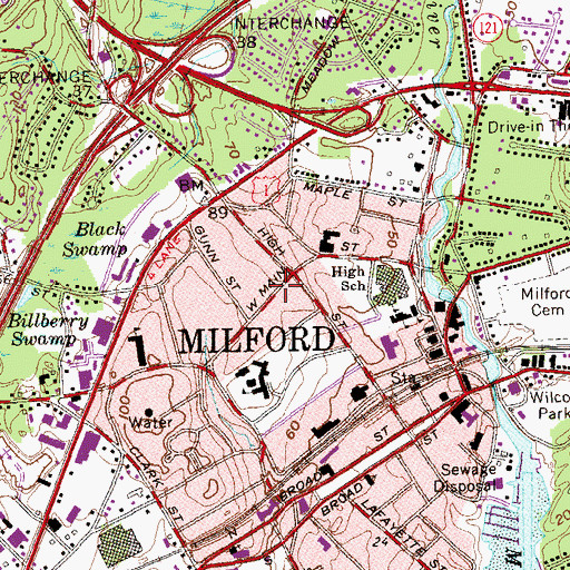 Topographic Map of Clark Tavern (historical), CT