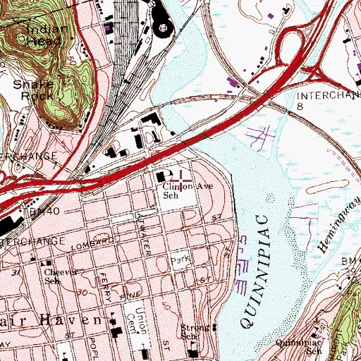 Topographic Map of Clinton Park, CT