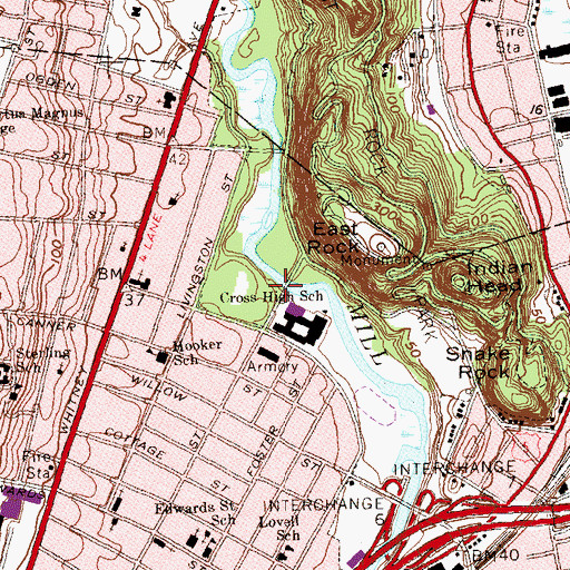 Topographic Map of Cold Spring, CT