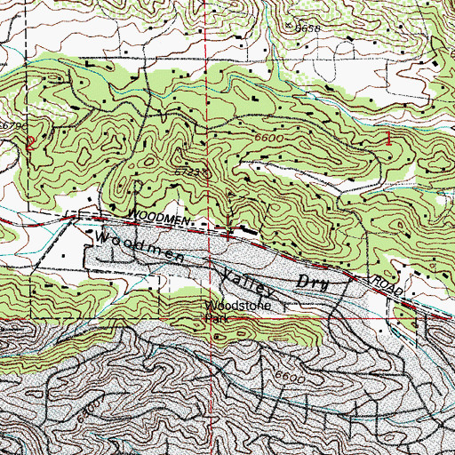Topographic Map of Woodmen School, CO