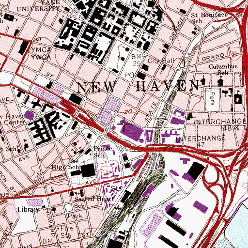 Topographic Map of Columbus Park, CT